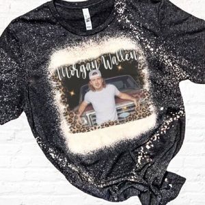 New Morgan Wallen Sublimated BellaCanvas Bleached Handmade T-Shirt Count…